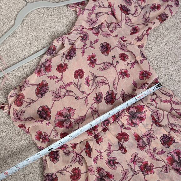 NWT For Love & Lemons Agnes Pink Floral One Shoulder Dress, size M - Picture 6 of 11